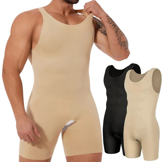 Men's Sleeveless Full Body Shaper Bodysuit