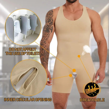 Men's Sleeveless Full Body Shaper Bodysuit