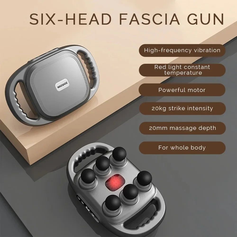 Six-Head Fascia Gun Muscle Massager