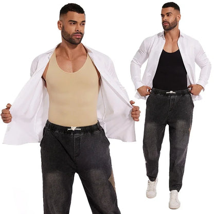 Men's Sleeveless Full Body Shaper Bodysuit